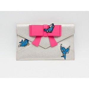 Disney Danielle Nicole Cinderella Clutch Silver Blue Birds Bow Party Wedding